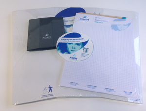 Kit office Eco responsable - Corbeille de bureau en carton, pot à crayon en carton, bloc papier FSC, crayon à papier